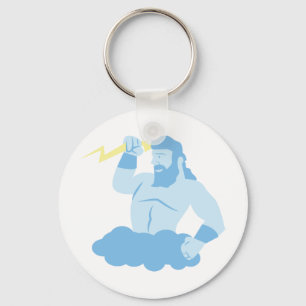 Zeus and Lightening Keychain