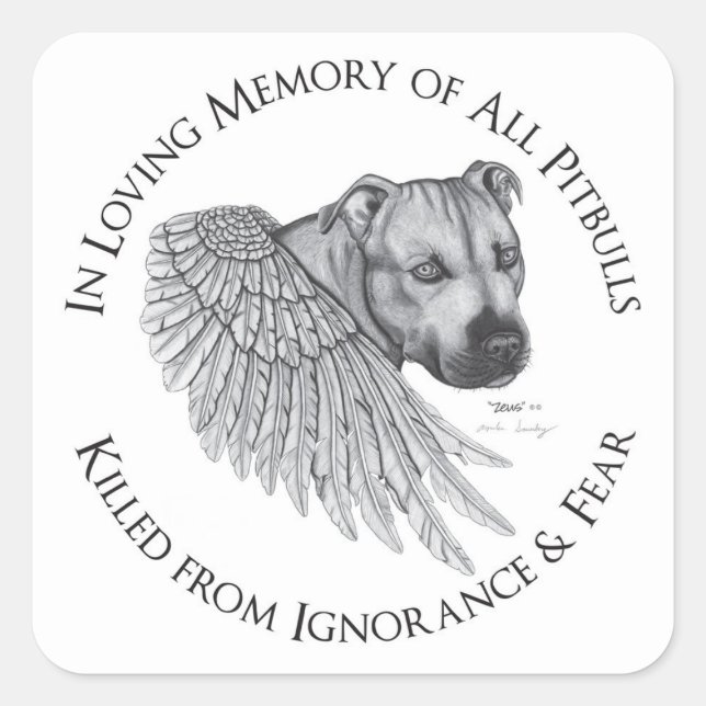 Zeus angel square sticker (Front)