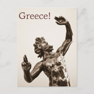 Zeus, greek god postcard
