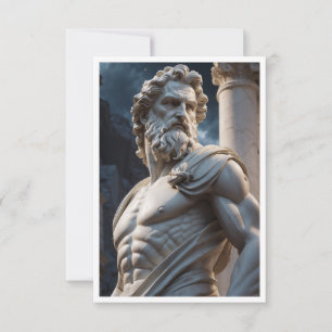 Zeus Greek God Statue Invitation