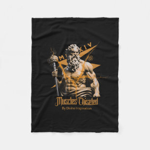 Zeus Greek Gods Thunder Mythology Gym Fitness Moti Fleece Blanket