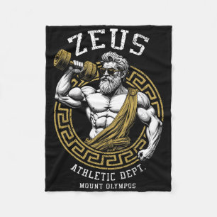 Zeus Gym Athletic Department Funny Greek God Worko Fleece Blanket