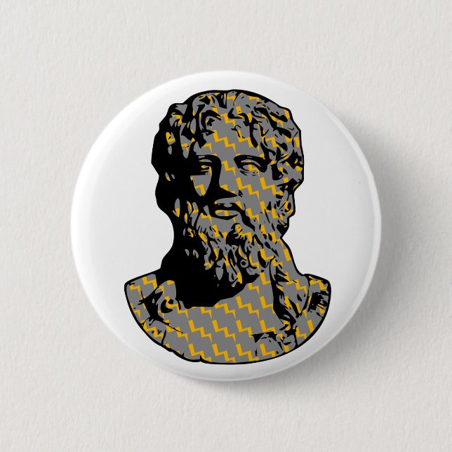 Zeus marble statue 2 inch round button (Front)