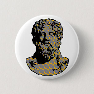 Zeus marble statue 2 inch round button