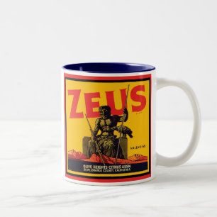 Zeus Vintage Crate Label - Olive Hts Citrus Assn. Two-Tone Coffee Mug