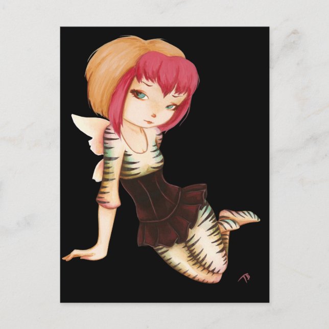 Zevra -  fantasy fairy goth art postcard (Front)