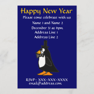 ZF- New Year's Eve Party Invitation Penguin