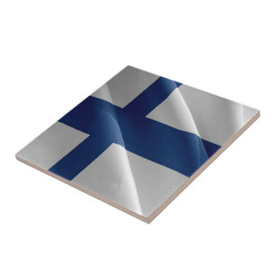 zFI002 Finnish waving flag Finland Tile