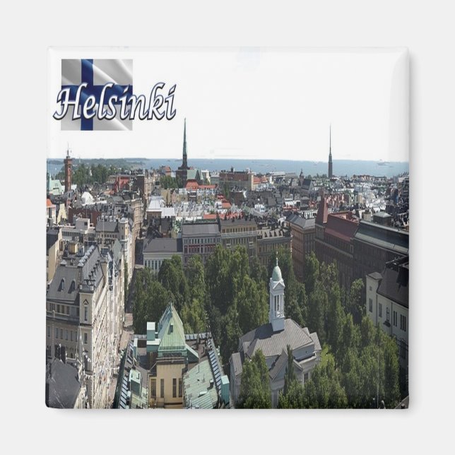 zFI006 HELSINKI panorama, Finland, Fridge Magnet (Front)
