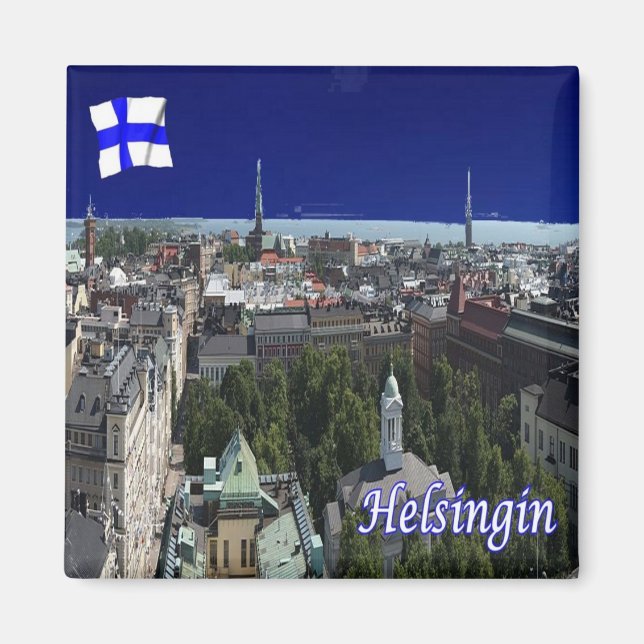 zFI007 HELSINKI panorama, Finland, Fridge Magnet (Front)