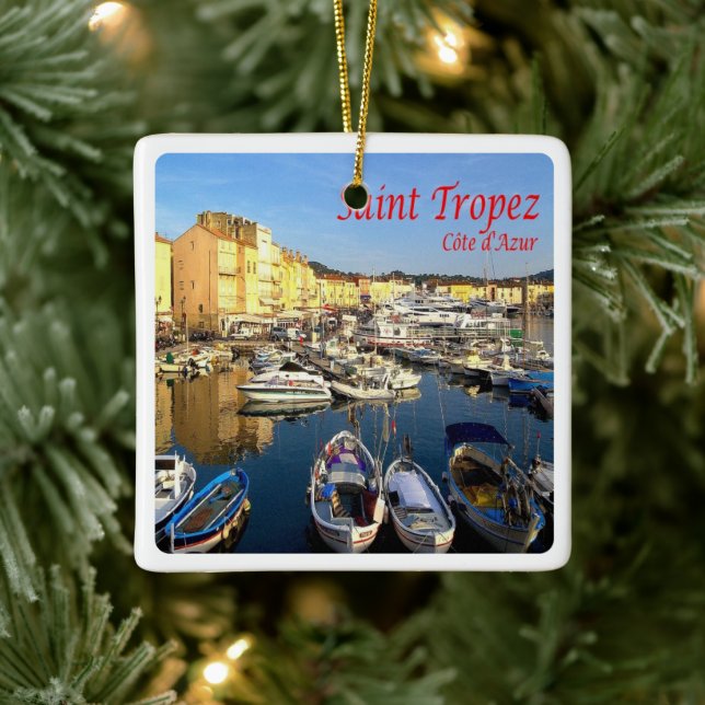 zFR078 SAINT TROPEZ French Riviera, France, Ceramic Ornament (Tree)