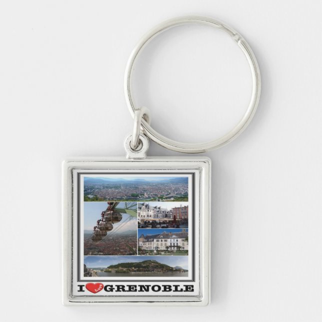 zFR132 GRENOBLE I Love, France, Keychain (Front)