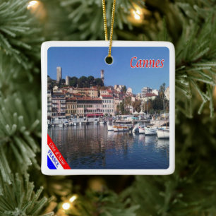 zFR151 CANNES, French Riviera, France, Ceramic Ornament