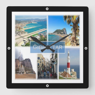 zGI004 GIBRALTAR, Europe, Square Wall Clock