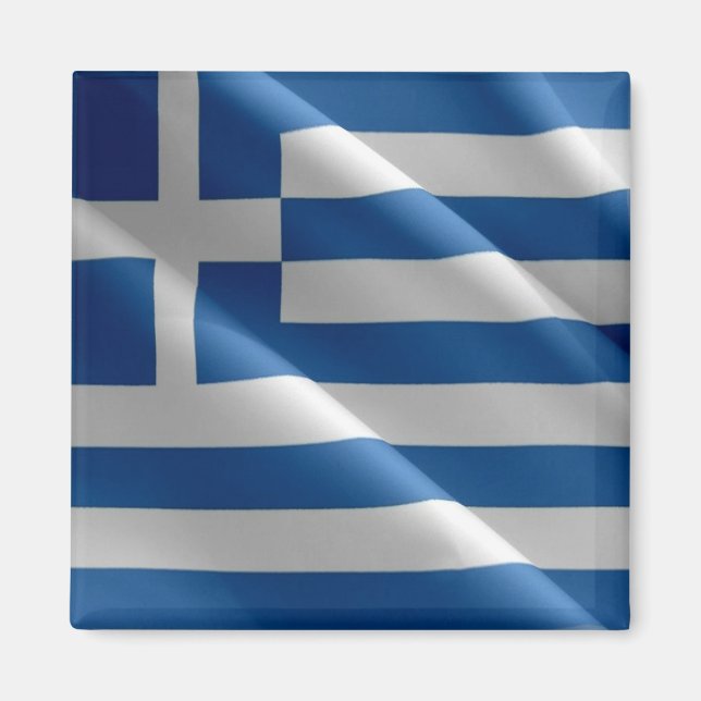 zGR002 Greece  Waving Flag, Fridge Magnet (Front)