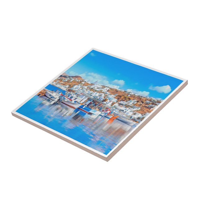 zGR014 MYKONOS - fishing boats, Greece, Tile (Side)