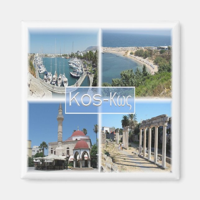 zGR020 mosaic of KOS, Greece, Europe, Fridge Magnet (Front)