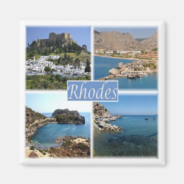 zGR025 RHODES, Greece, Europe, Fridge Magnet (Front)