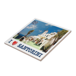 zGR031 SANTORINI I Love, Oia, Greece, Tile