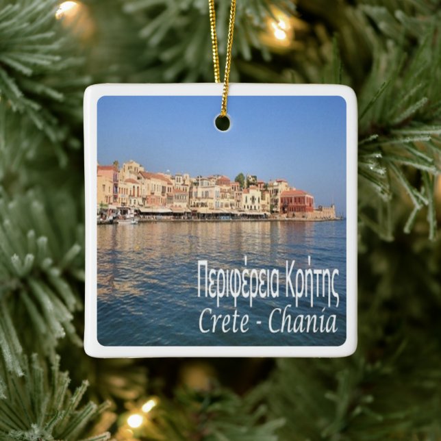 zGR062 CRETE CHANIA, Greece, Ceramic Ornament (Tree)