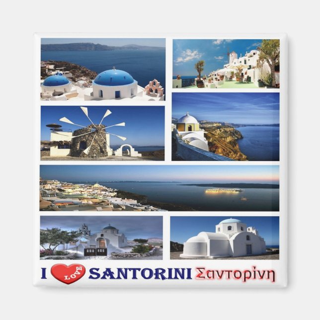 zGR069 SANTORINI I Love, Greece, Fridge Magnet (Front)