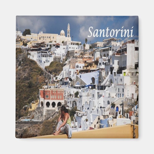zGR075 SANTORINI Thera, Greece, Fridge Magnet (Front)
