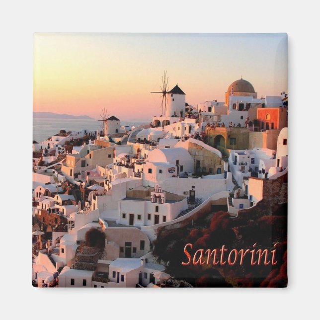 zGR077 SANTORINI Oia Sunset, Greece, Fridge Magnet (Front)