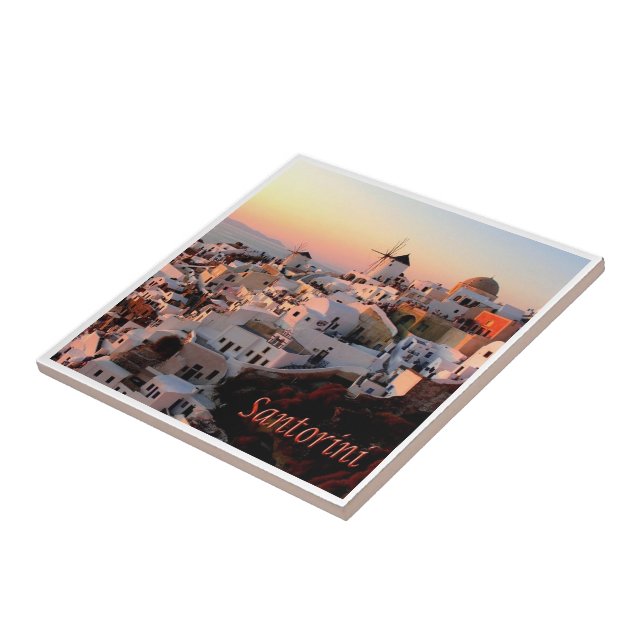 zGR077 SANTORINI Oia Sunset, Greece, Tile (Side)