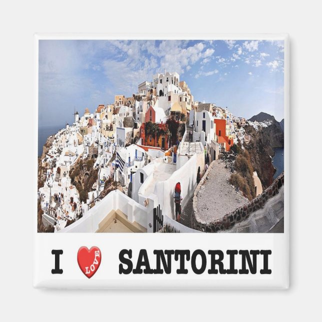 zGR085 SANTORINI I Love Oia, Greece, Fridge Magnet (Front)