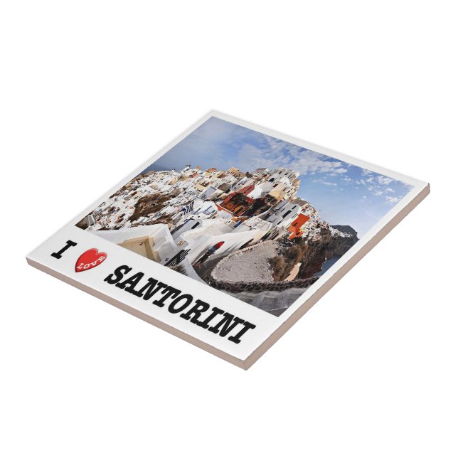 zGR085 SANTORINI I Love Oia, Greece, Tile (Side)