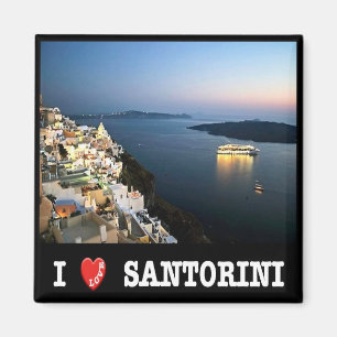 zGR088 SANTORINI I Love, Greece, Fridge Magnet