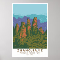 Zhangjiajie National Forest China Travel Art Retro