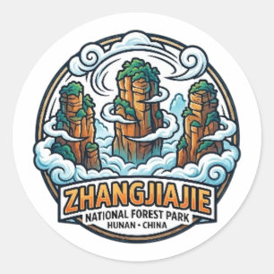 ZHANGJIAJIE NATIONAL FOREST PARK CLASSIC ROUND STICKER