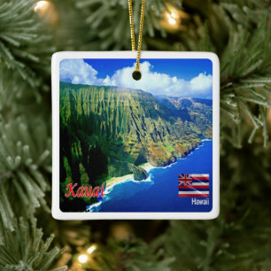 zHI006 KAUAI, HAWAII, Aerial View, Oceania, Ceramic Ornament