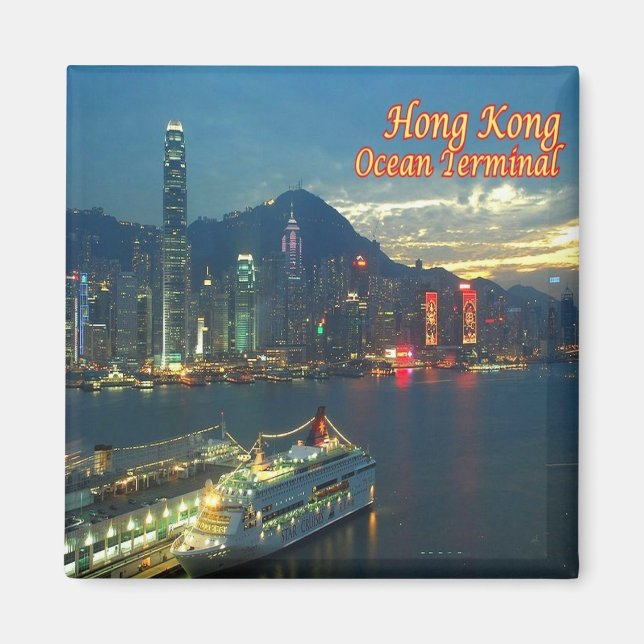 zHK009 OCEAN TERMINAL Hong Kong, Asia, Fridge Magnet (Front)