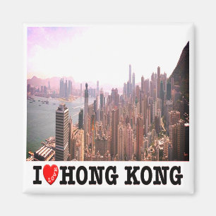 zHK015 I Love HONG KONG, Asie, Aimant frigo