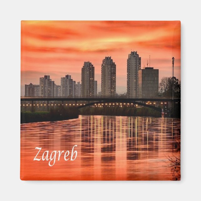 zHR004 ZAGREB, Croatia, Europe, Fridge Magnet (Front)