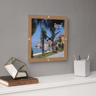 zHR009 POREC, Croatia, Square Wall Clock