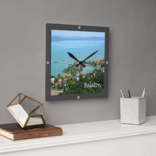 zHU009 BALATON, Hungary, Europe, Square Wall Clock