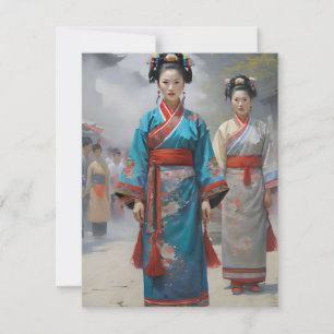 Zhuang Chinese Woman J Holiday Card