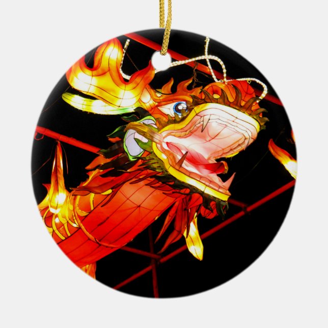Zhulong Fire Dragon  Ceramic Ornament (Front)