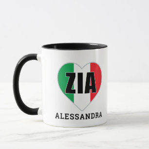 ZIA personalized Italian Flag Heart Mug