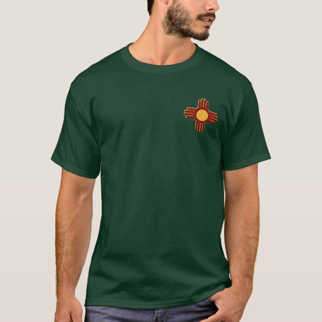 Zia Rising Stamp Back Zia Front Dark Shirts (Front)
