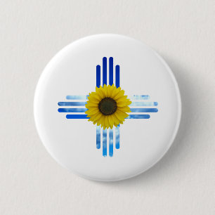 Zia Sky and Sunflower 2 Inch Round Button