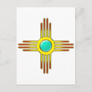 Zia Sonne - Zia Pueblo - Kraft Symbol Postcard
