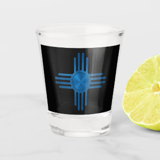 Zia Sun Blue Shot Glass