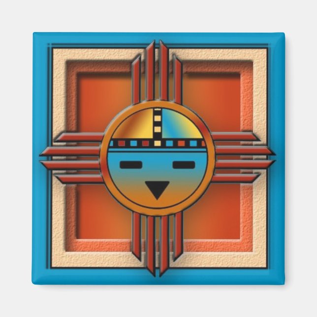 Zia Sun Face Magnet (Front)