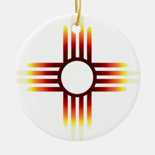 Zia Sun Fire Ceramic Ornament