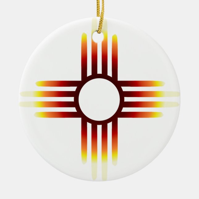 Zia Sun Fire Ceramic Ornament (Front)