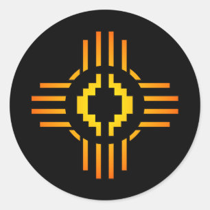 Zia Sun Sign Classic Round Sticker